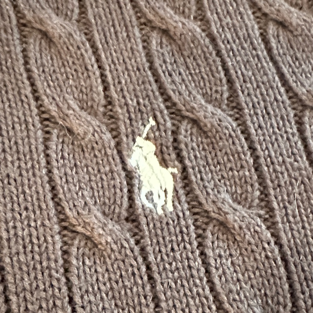 Ralph Lauren Dark Brown Cable Knit Turtleneck - Picture 2 of 4